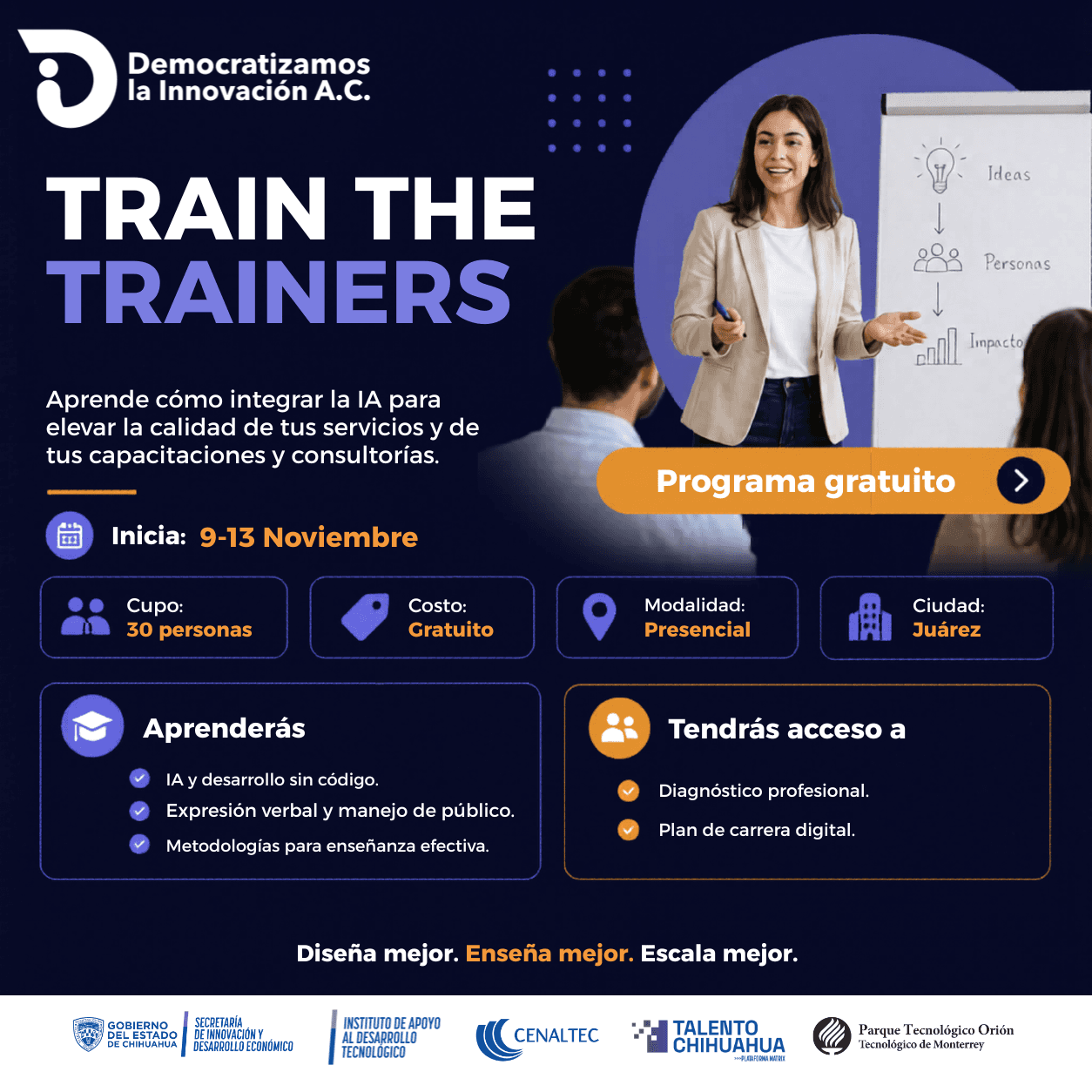 Flyer de Train the Trainers (Cd. Juárez)